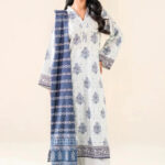 3PC stitched Printed Lawn Suit | KLA-3729