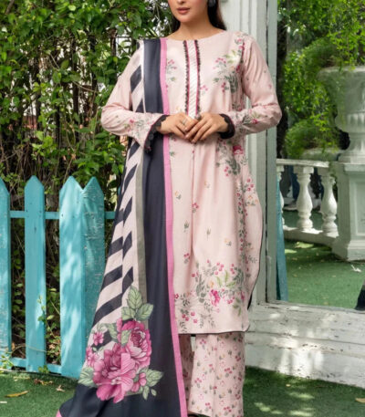 3PC stitched Printed Lawn Suit | KLA-3961