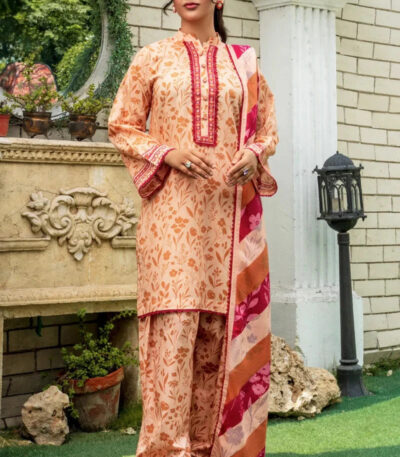 3PC stitched Printed Lawn Suit | KLA-3963