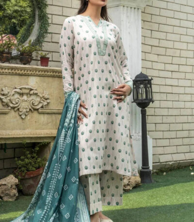 3PC stitched Printed Lawn Suit | KLA-3965