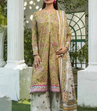 3PC stitched Printed Lawn Suit | KLA-3966