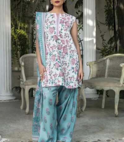 3PC stitched Printed Lawn Suit | KLA-3967