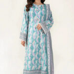 3PC stitched Printed Lawn Suit | KLA-3986