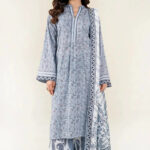 3PC stitched Printed Lawn Suit | KLA-3989