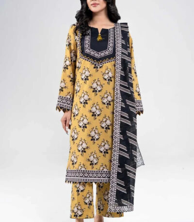3PC stitched Printed Lawn Suit | KLA-3999