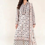 3PC stitched Printed Lawn Suit | KLA-4000