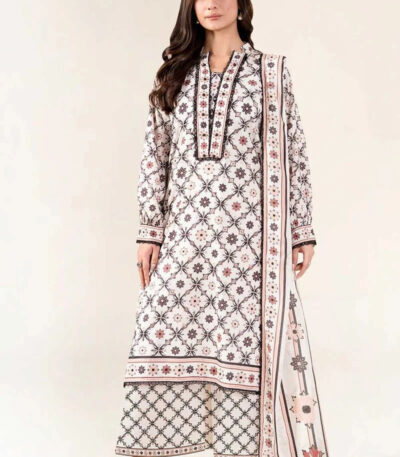 3PC stitched Printed Lawn Suit | KLA-4000