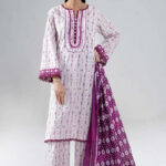 3PC stitched Printed Lawn Suit | KLA-4001
