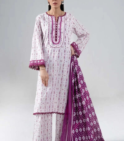 3PC stitched Printed Lawn Suit | KLA-4001