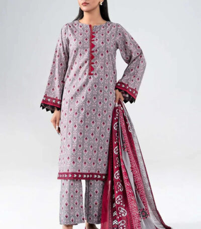 3PC stitched Printed Lawn Suit | KLA-4002