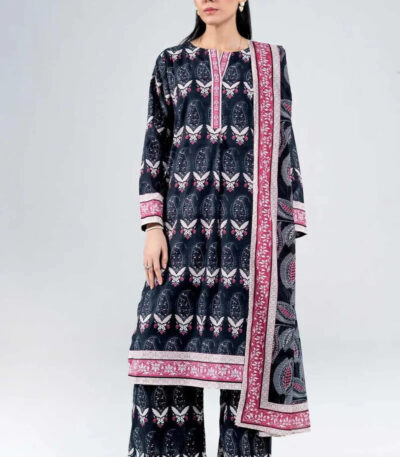 3PC stitched Printed Lawn Suit | KLA-4003