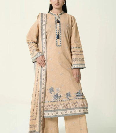 3PC stitched Printed Lawn Suit | KLA-4113