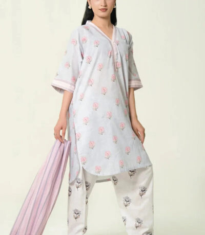 3PC stitched Printed Lawn Suit | KLA-4116