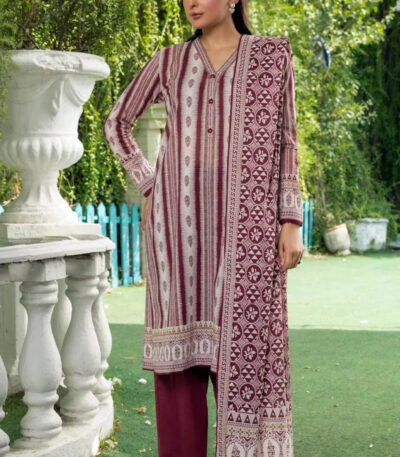 3PC stitched Printed Lawn Suit | KLA-4120 A