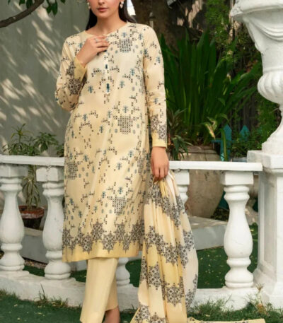 3PC stitched Printed Lawn Suit | KLA-4122