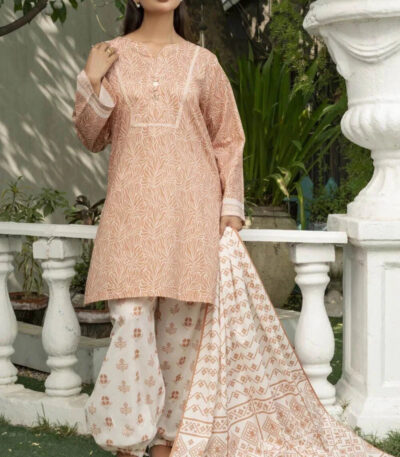3PC stitched Printed Lawn Suit | KLA-4124 A