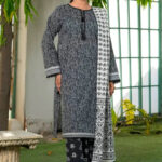 3PC stitched Printed Lawn Suit | KLA-4124