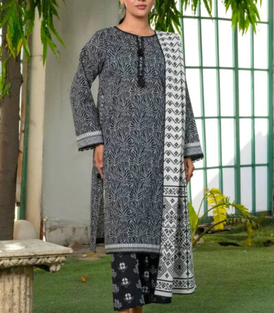 3PC stitched Printed Lawn Suit | KLA-4124