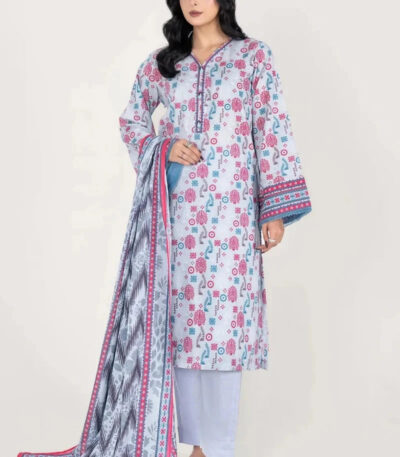 3PC stitched Printed Lawn Suit | KLA-4134