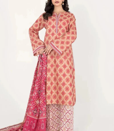 3PC stitched Printed Lawn Suit | KLA-4137