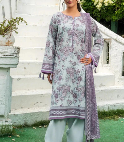3PC stitched Printed Lawn Suit | KLA-4165