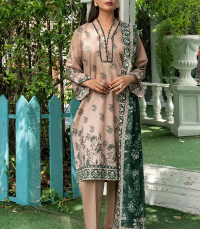 3PC stitched Printed Lawn Suit | KLA-4167