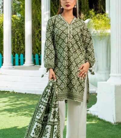 3PC stitched Printed Lawn Suit | KLA-4174