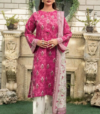 3PC stitched Printed Lawn Suit | KLA-4201