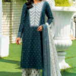 3PC stitched Printed Lawn Suit | KLA-4203