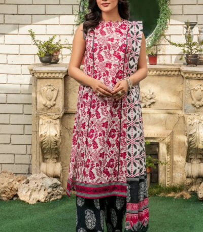 3PC stitched Printed Lawn Suit | KLA-4206