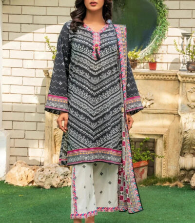 3PC stitched Printed Lawn Suit | KLA-4207