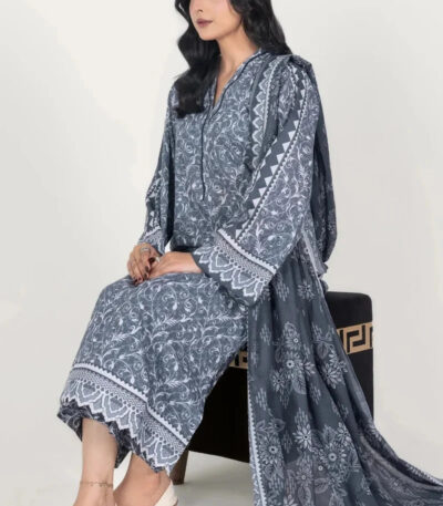 3PC stitched Printed Lawn Suit | KLA-4208