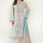 3PC stitched Printed Lawn Suit | KLAC-3996