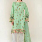 3PC stitched Printed Lawn Suit | KLAC-3997