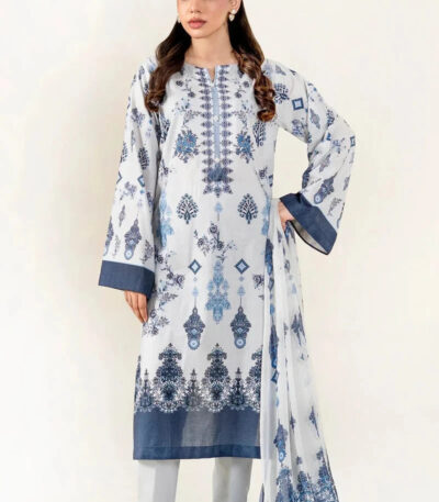 3PC stitched Printed Lawn Suit | KLAC-3998