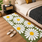 Flower Green Runner Mat
