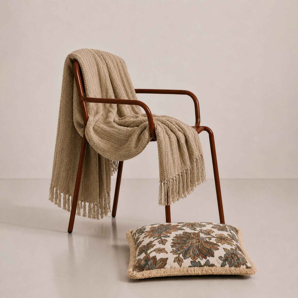 Mansha Throw and Mahroo Cushion Cover