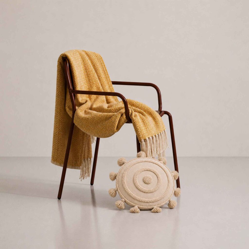 Raina Throw and Soma Moon Cushion Cover