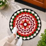 Rangoli Chevron Bloom Door and Bathroom Mat