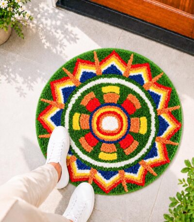 Rangoli Carnival Sun Door and Bathroom Mat