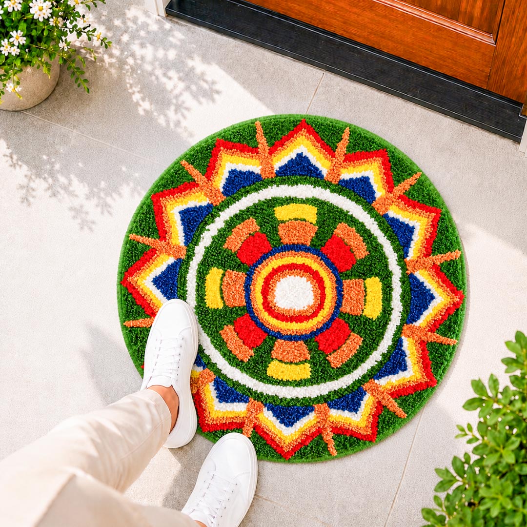 Roseate-Home-doormat-bathmat-Rangoli-D3-1.jpg Rangoli Carnival Sun Door and Bathroom Mat