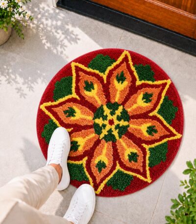 Rangoli Ember Star Door and Bathroom Mat