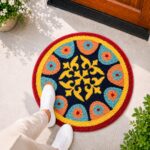Rangoli Azure Tile Door and Bathroom Mat