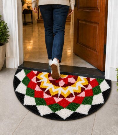 Kolam Chevron Bloom Door and Bathroom Mat