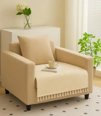 madeinnortheast-Beige Sofa Cover