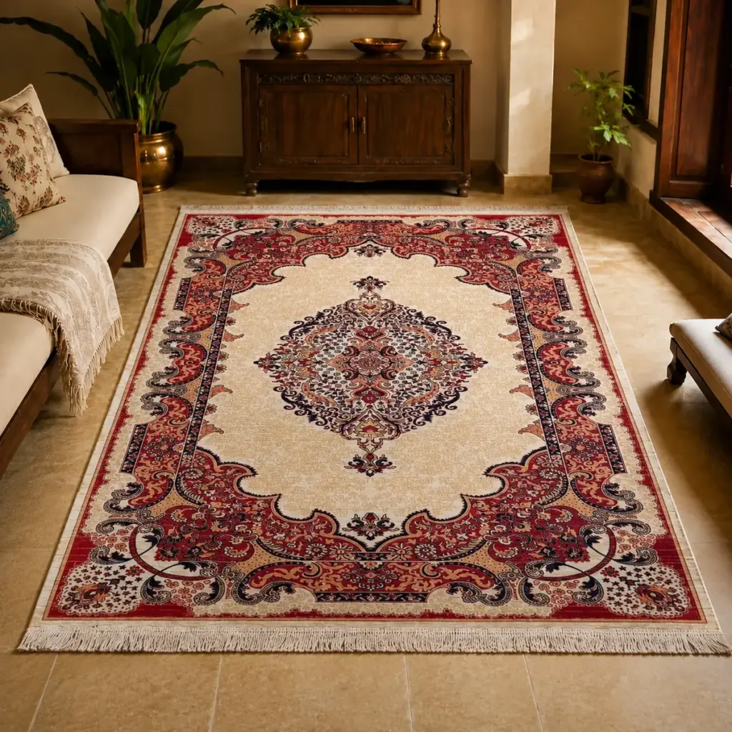 madeinnortheast-Rose Garden Persian Carpet