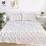 Hampton Ridge T 144 Cotton Sheet Set - Blue Grey Floral