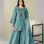 SHEESHA SILK 3PC Embroidered stitched Luxury Suit S-13