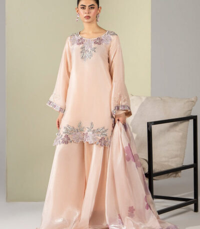 SHEESHA SILK 3PC Embroidered stitched Luxury Suit S-14