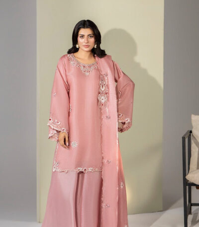 SHEESHA SILK 3PC Embroidered stitched Luxury Suit S-18